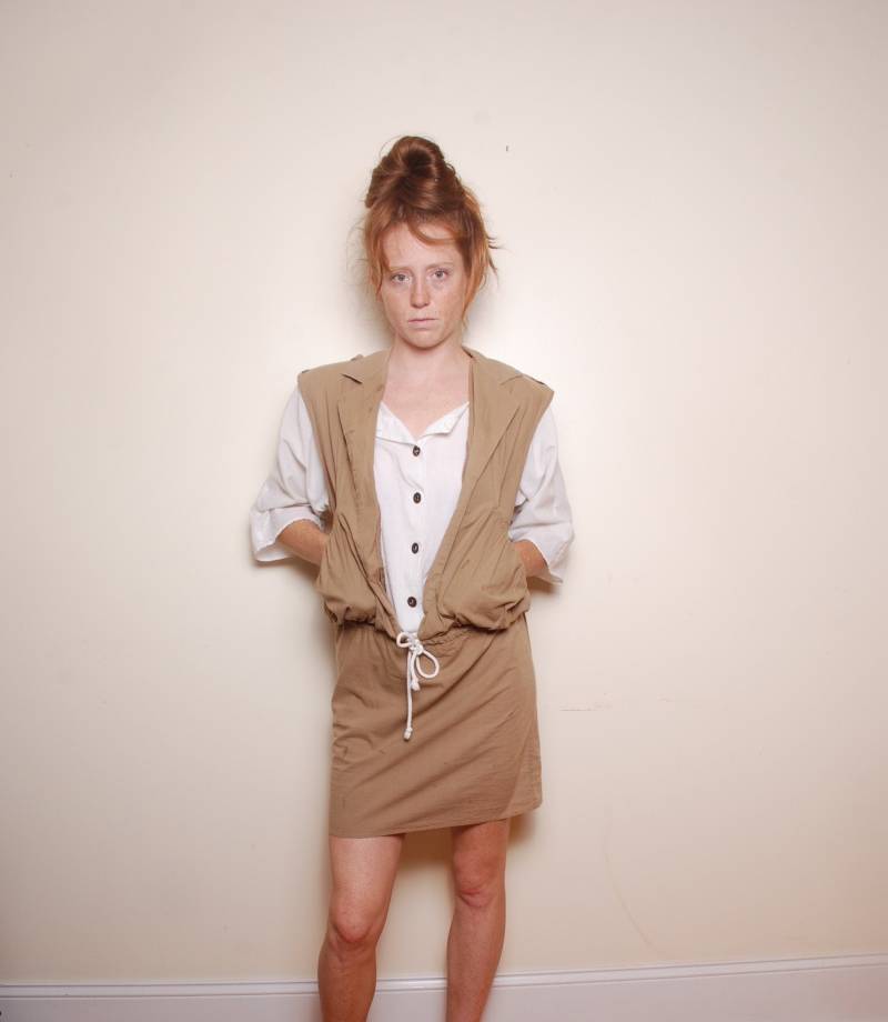 80Er Jahre Mittlere Safari Kleid Frauen Mini Rock Anzug Weste Halbärmel Kordelzug Sommer Explorer Vintage Kleidung 5 Knopf Daunentaschen von furhatguild