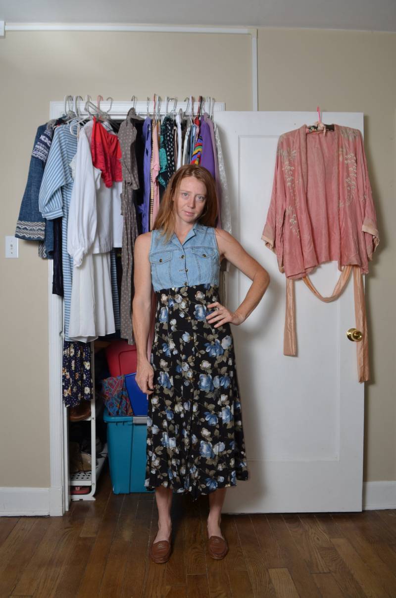 90Er Kurzärmeliges Jeanskleid Floral Knopf Unten Rock Schwarz Blau Boardwalk Sommer Dawsons Creek Taschen 00Er American Girl Ärmel Top von furhatguild