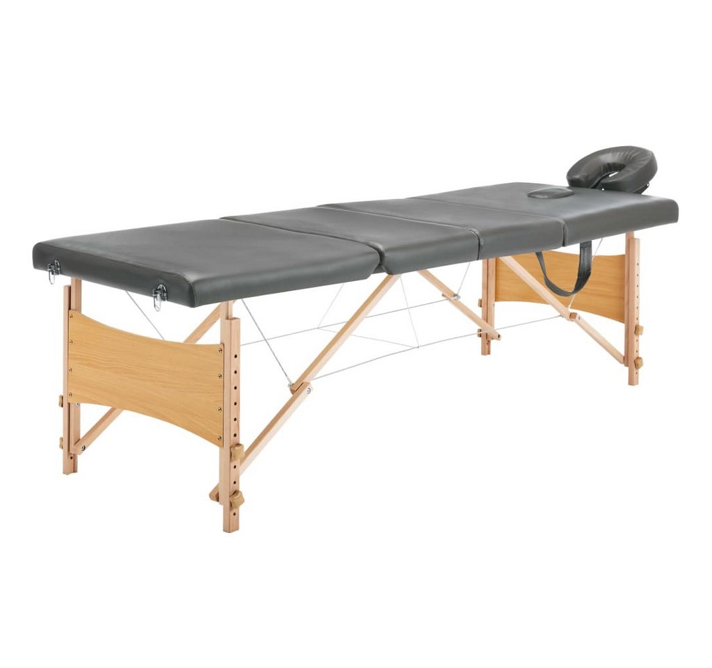 furnicato Massageliege 4-Zonen Holzgestell Anthrazit 186x68 cm von furnicato