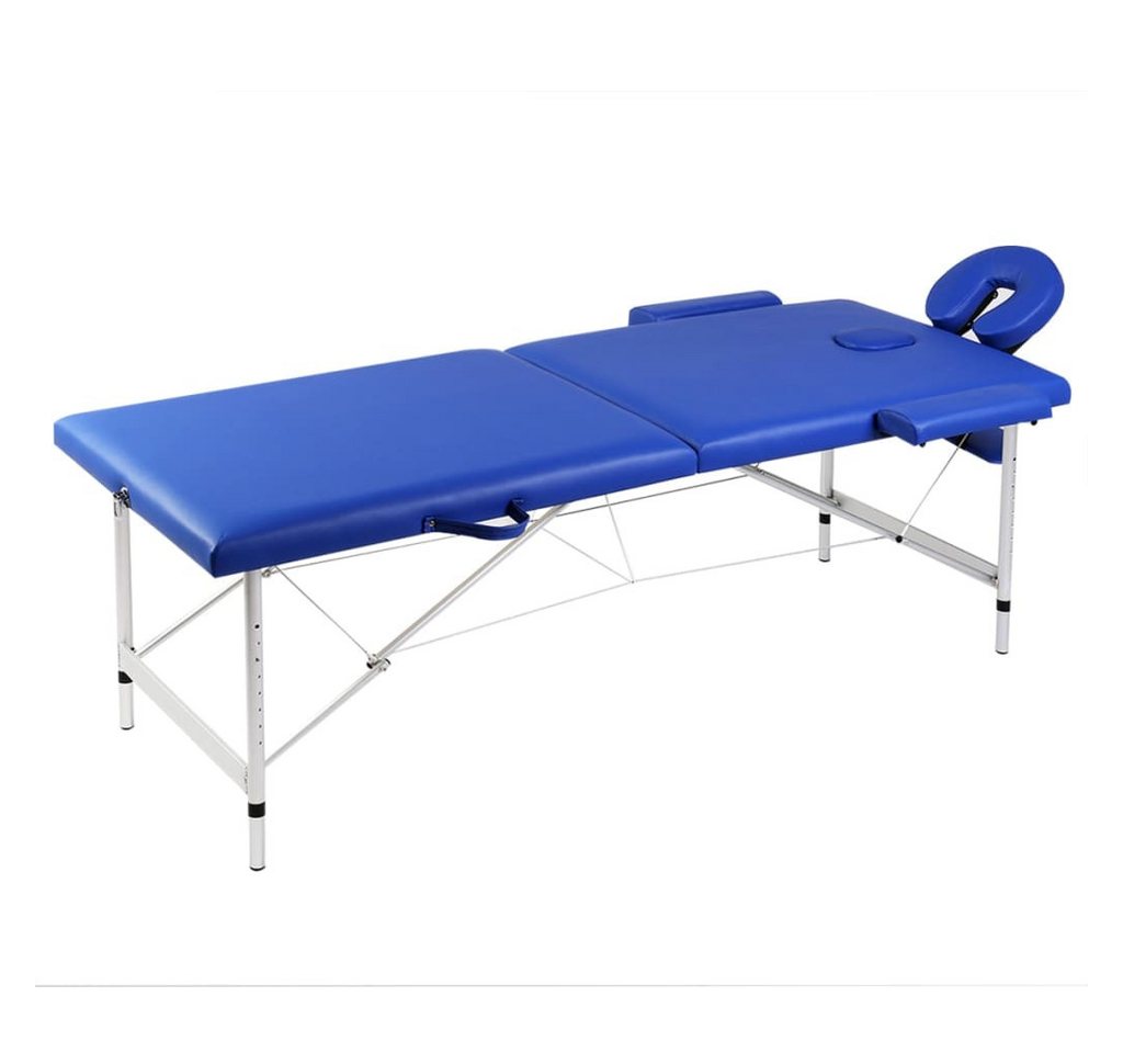 furnicato Massageliege Klappbar 2-Zonen mit Aluminiumgestell Blau von furnicato