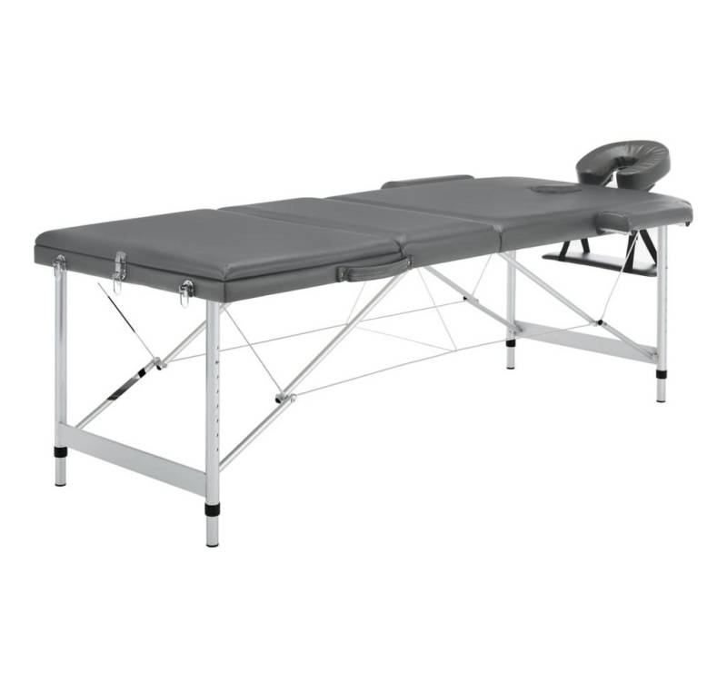 furnicato Massageliege Massagetisch mit 3 Zonen Aluminiumrahmen Anthrazit 186x68 cm von furnicato
