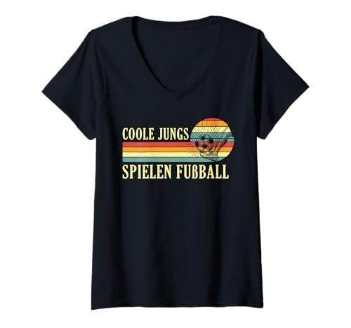 Damen Coole Jungs Spielen fußball fußballer Fussball Football Boy T-Shirt mit V-Ausschnitt Damen Coole Jungs Spielen fußball fußballer Fussball Football Boy T-Shirt mit V-Ausschnitt von fußball fußballer Fussballer Spieler kinder jungen