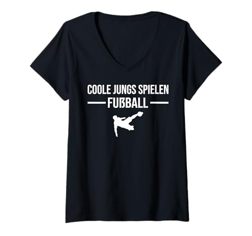 Damen Coole Jungs Spielen fußball fußballer Fussball Football Boy T-Shirt mit V-Ausschnitt Damen Coole Jungs Spielen fußball fußballer Fussball Football Boy T-Shirt mit V-Ausschnitt von fußball fußballer Fussballer Spieler kinder jungen