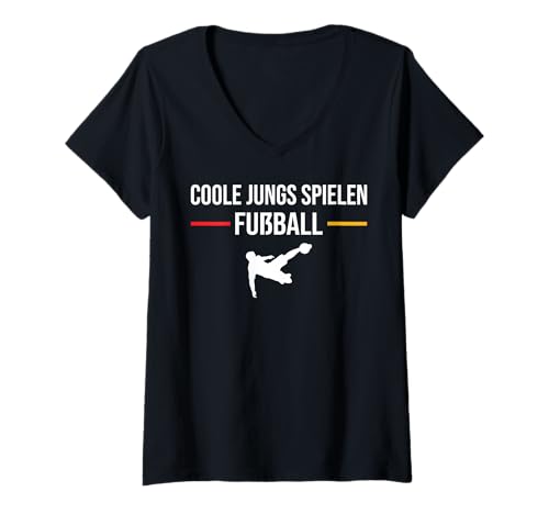 Damen Coole Jungs Spielen fußball fußballer Fussball Football Boy T-Shirt mit V-Ausschnitt Damen Coole Jungs Spielen fußball fußballer Fussball Football Boy T-Shirt mit V-Ausschnitt von fußball fußballer Fussballer Spieler kinder jungen