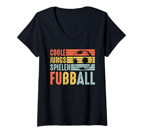 Damen Coole Jungs Spielen fußball fußballer Fussball Football Boy T-Shirt mit V-Ausschnitt Damen Coole Jungs Spielen fußball fußballer Fussball Football Boy T-Shirt mit V-Ausschnitt von fußball fußballer Fussballer Spieler kinder jungen