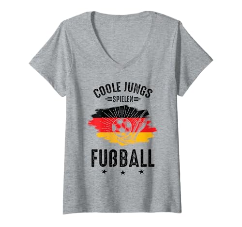 Damen Coole Jungs Spielen fußball fußballer Fussball Football Boy T-Shirt mit V-Ausschnitt Damen Coole Jungs Spielen fußball fußballer Fussball Football Boy T-Shirt mit V-Ausschnitt von fußball fußballer Fussballer Spieler kinder jungen