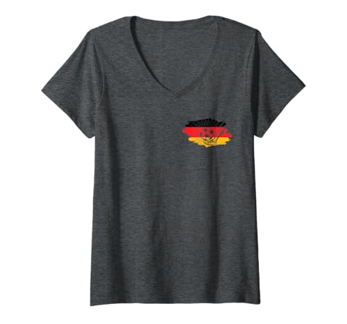 Damen fußball fußballer Spieler Fussball Football Jungen Flagge T-Shirt mit V-Ausschnitt Damen fußball fußballer Spieler Fussball Football Jungen Flagge T-Shirt mit V-Ausschnitt von fußball fußballer Fussballer Spieler player