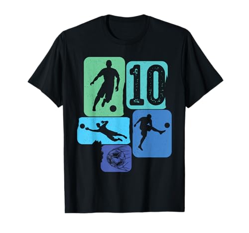 10th Birthday Boy 10 Years Footballer Football fußball Retro T-Shirt 10th Birthday Boy 10 Years Footballer Football fußball Retro T-Shirt von fußball fußballer Spieler Kindergeburtstag party