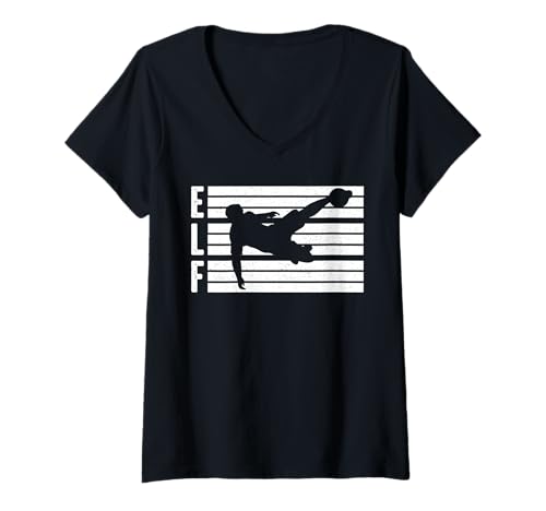 Damen 11th Birthday Boy 11 Years Footballer Football fußball Retro T-Shirt mit V-Ausschnitt Damen 11th Birthday Boy 11 Years Footballer Football fußball Retro T-Shirt mit V-Ausschnitt von fußball fußballer Spieler Kindergeburtstag party
