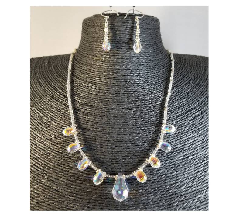 Double Ab Swarovski Statement Halskette & Ohrringe Set von futureheirloomsbyKB