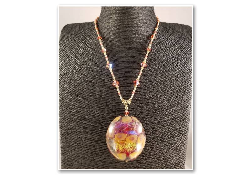 Lampwork Und Ab Swarovski Kristall Halskette Lampwork Und Ab Swarovski Kristall Halskette von futureheirloomsbyKB