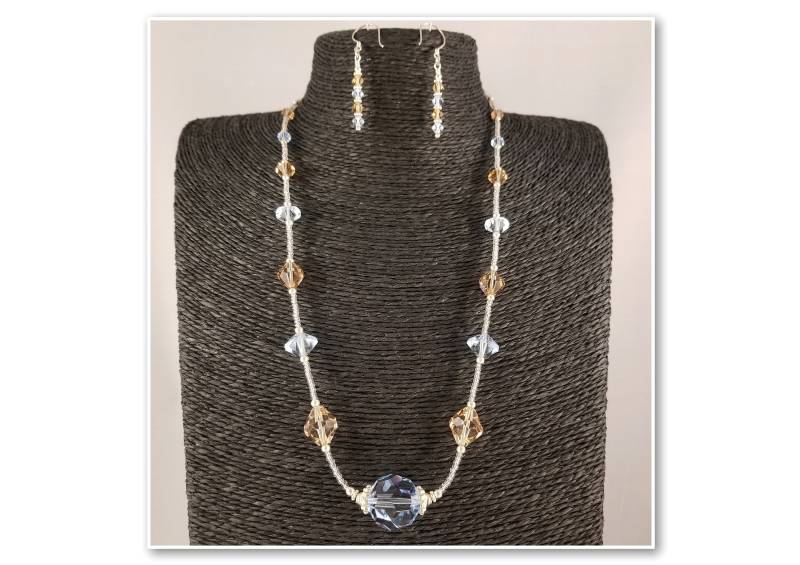 Swarovski Und Sterling Silber Statement Halskette & Ohrringe Set von futureheirloomsbyKB