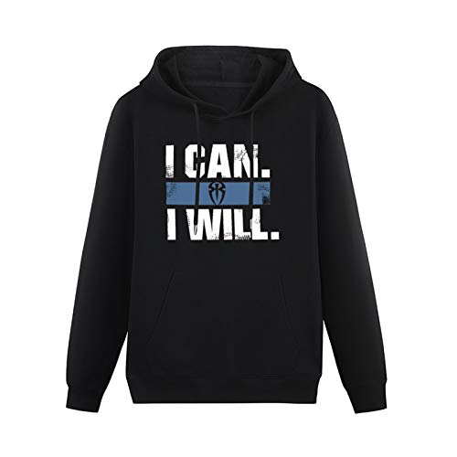 fuwo Hooded Roman Reigns I Can I Will Logo Long Sleeve Sweatshirts Black L von fuwo