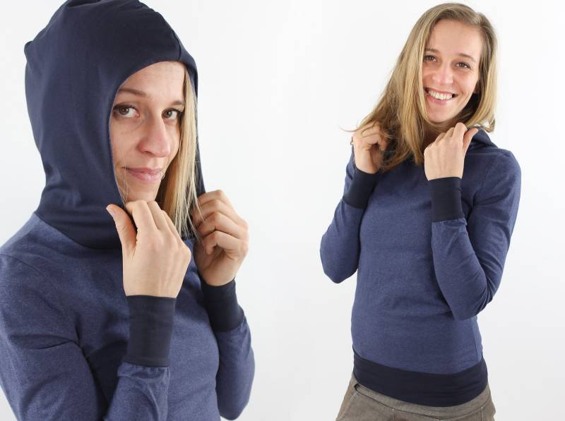 Damen-Sommerpulli Marineblau Meliert von fuxandfriends