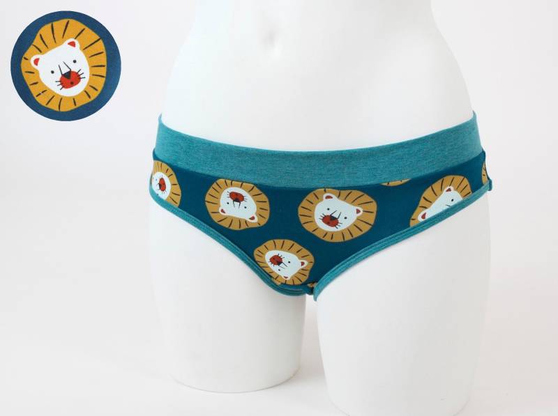 Damen-Unterhose Petrol Mit Löwen von fuxandfriends