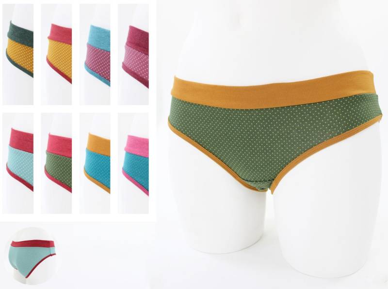 Gepunktete Damen-Unterhose Grün Gelb Beere Mint Petrol von fuxandfriends