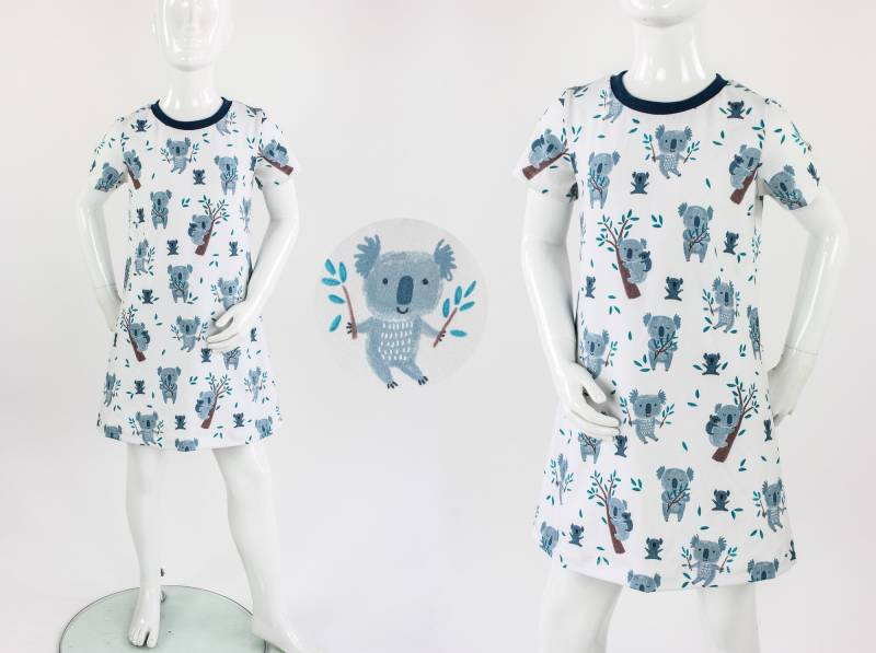Kinder-Shirtkleid Bio-stoffe Weiß Mit Koalas von fuxandfriends