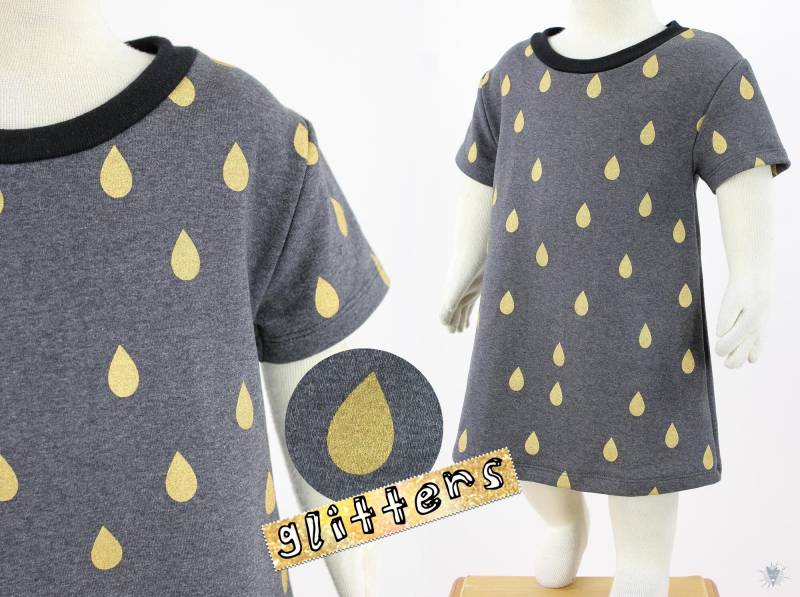 Sale 74/80 Kinder-Shirtkleid Goldregen Mit Glitzereffekt von fuxandfriends