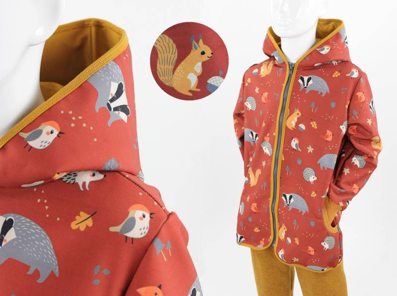 Kinder-Softshelljacke Terracotta Mit Waldfreunden von fuxandfriends