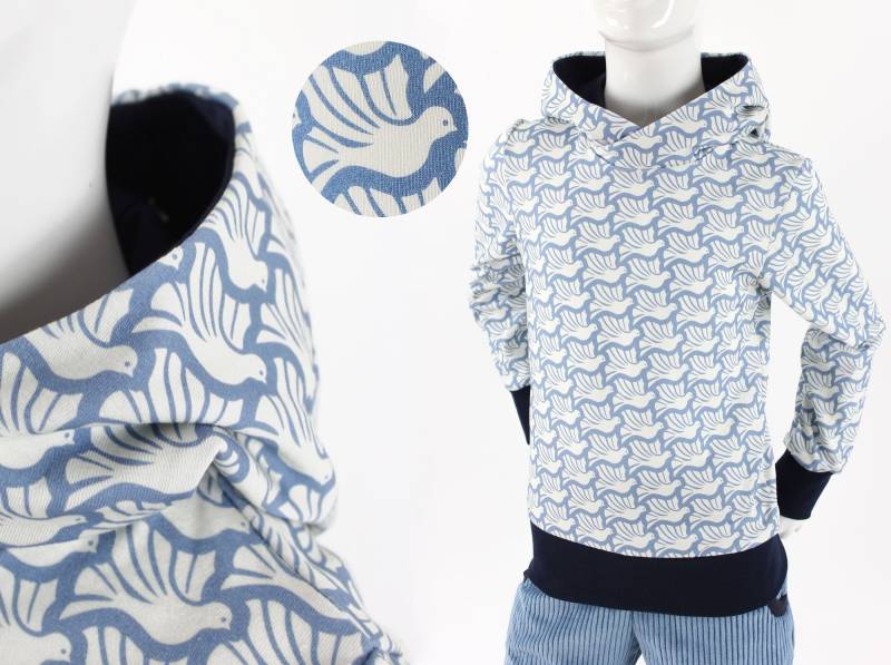 Kinder-Sommerpulli Mit Weißen Tauben Auf Blau Bio-stoffe von fuxandfriends