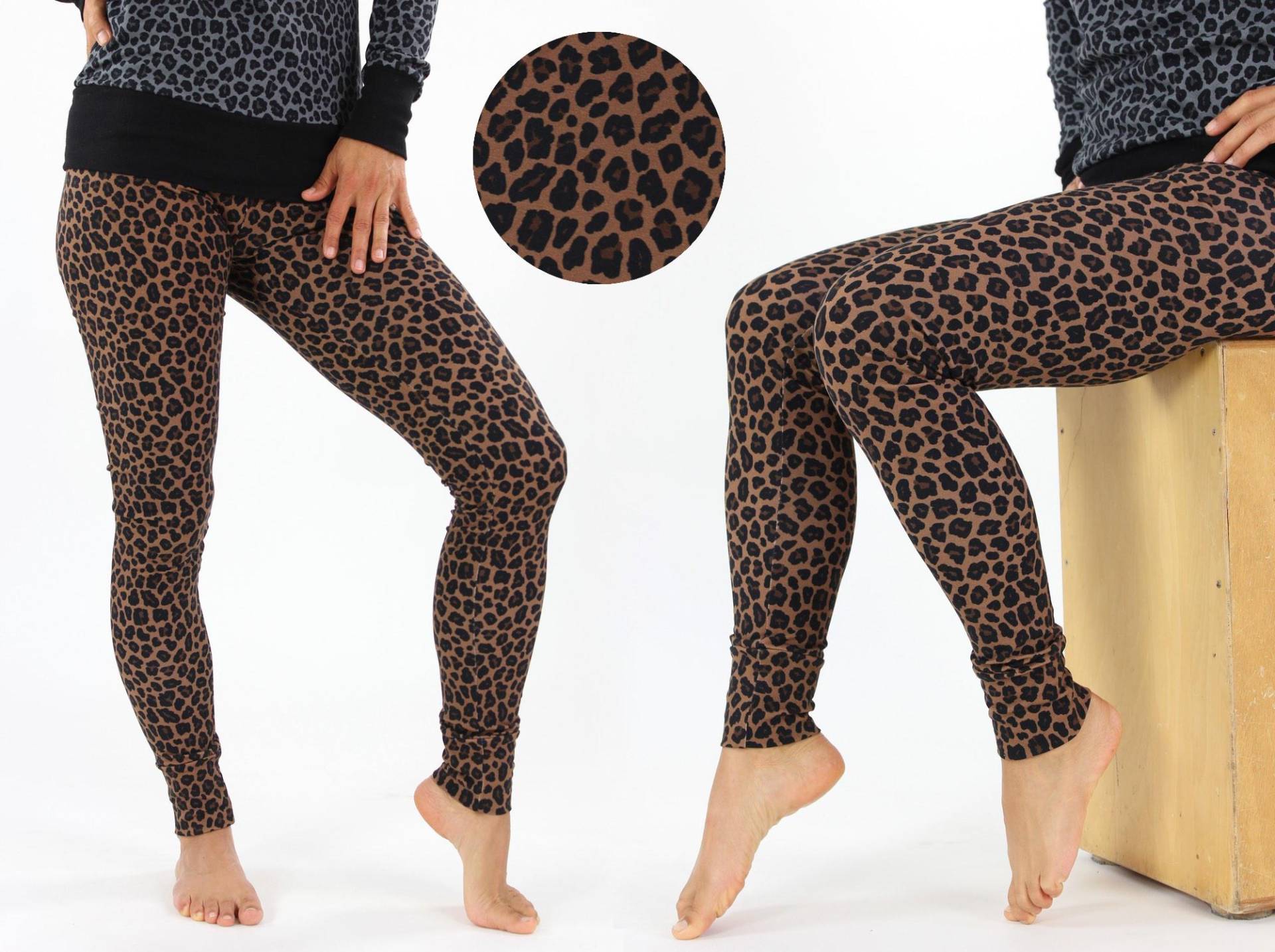 Leggings Braun Mit Leopardenmuster von fuxandfriends