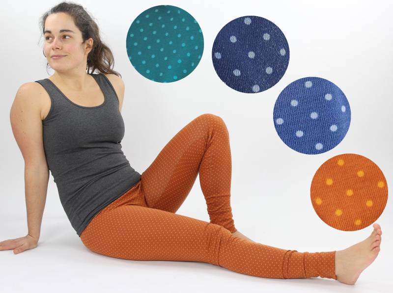 Leggings Gepunktet Petrol Marine Blau Orange Mehrere Farben von fuxandfriends