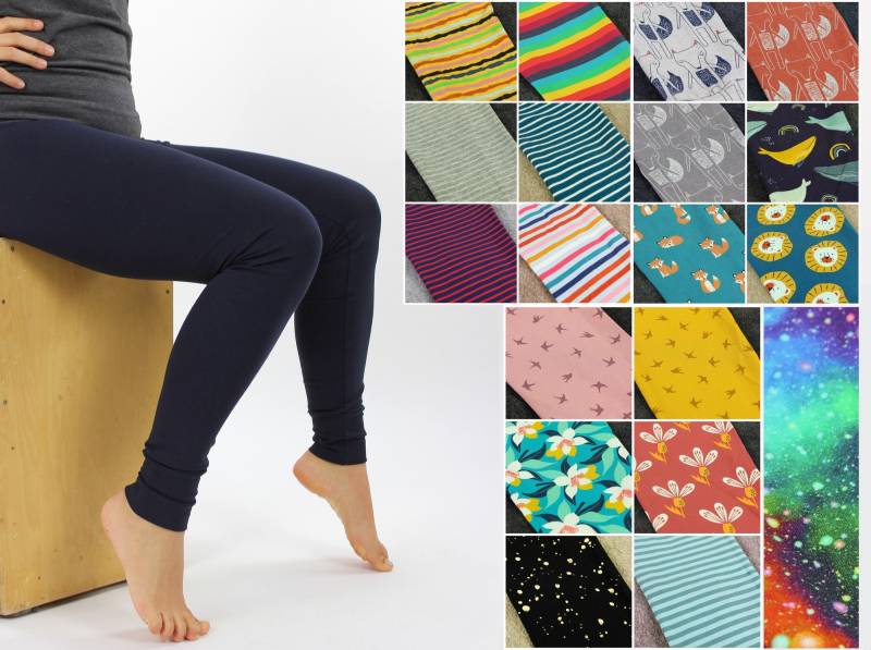 Leggings Gestreift Geblümt Mit Tieren Mehrere Farben von fuxandfriends