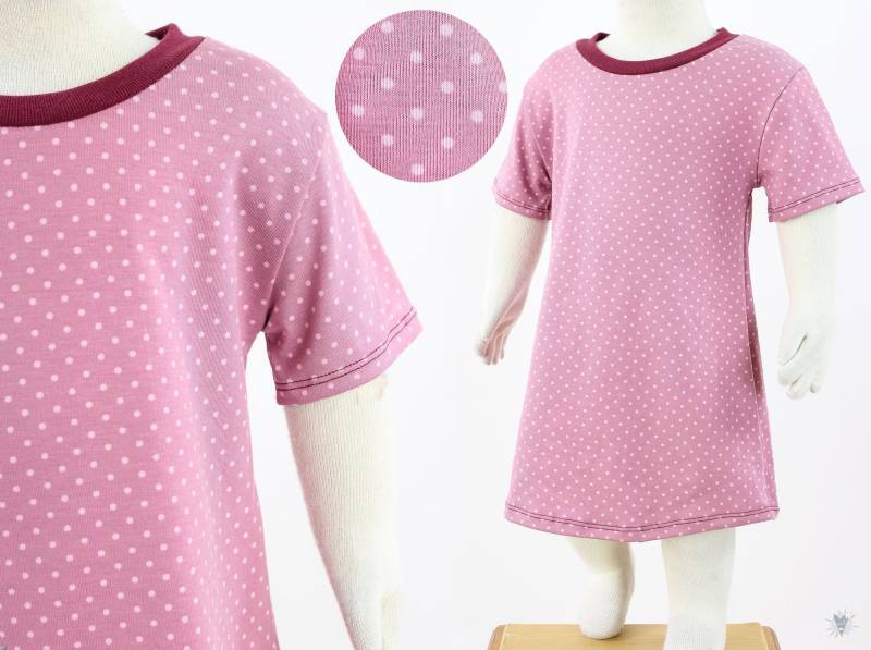 Sale 74/80 Kinder-Shirtkleid Mit Punkten Auf Rosa von fuxandfriends