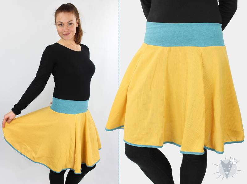 Sale Kinderrock 6/7 Jahre + 10 Jahre Gelber Tellerrock Aus Musselin von fuxandfriends