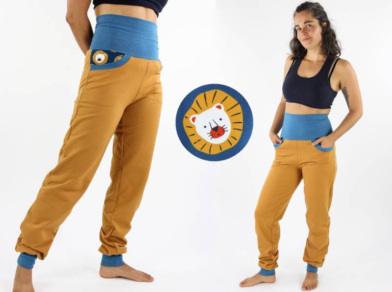 Sweat-Jogginghose Ocker Mit Löwen von fuxandfriends