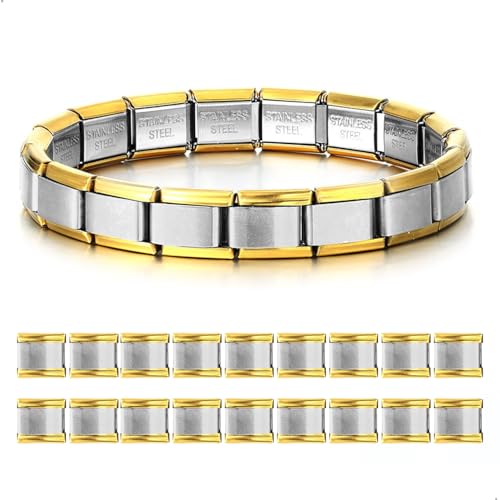 Italienisches Charm Bracelet, Italienisches Charm Armband Italian Charm, Abnehmbares Edelstahl Modular Armband, 18PCS Italienischer Charms, Mädchen Jungen von fuxunamz