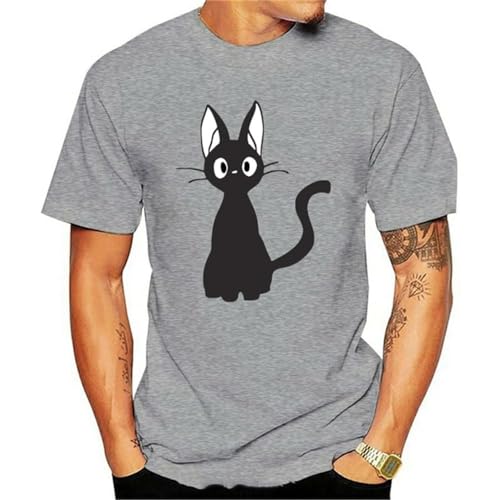 Kiki Jiji studiogibli Jiji- Kikis delivery Hayao Miyazaki Tokyo Service T Shirt Kikis delivery Service Japan Cute cat Grey XL von fxdszaszzdx