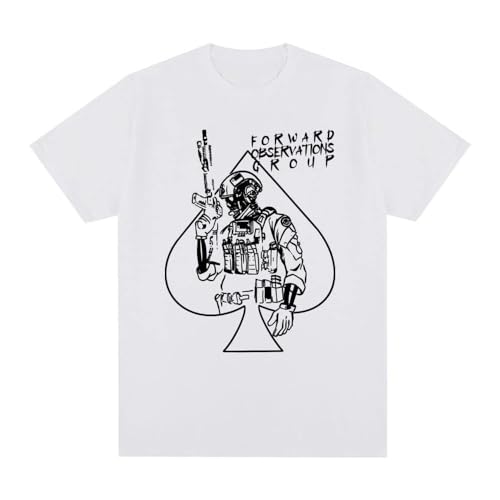 NUTU Forward Observations Group GBRS Vintage T-Shirt Death Skeleton Cotton Men T Shirt White M von fxdszaszzdx