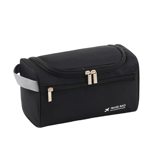 fxwtich Kosmetiktasche, Kosmetiktasche, hohe Kapazität, staubdicht, wasserdicht, Oxford-Stoff, für Herren, Reisen, zum Aufhängen, für Geschäftsreisen, Make-up-Tasche, Schwarz von fxwtich