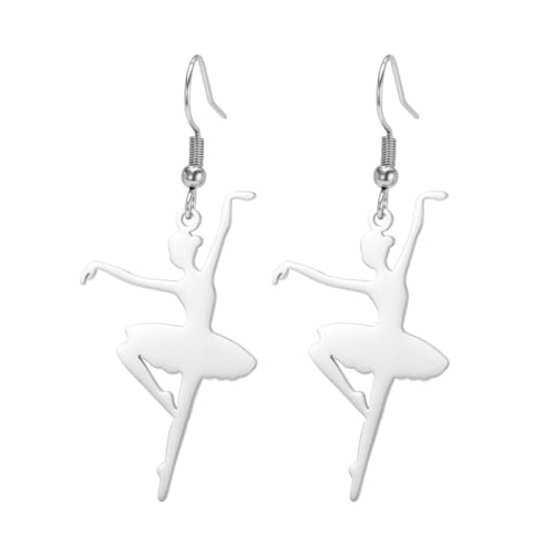Ballerina Mädchen Anhänger Edelstahl Ohrringe Ballerina Mädchen Anhänger Edelstahl Ohrringe von fycouyee
