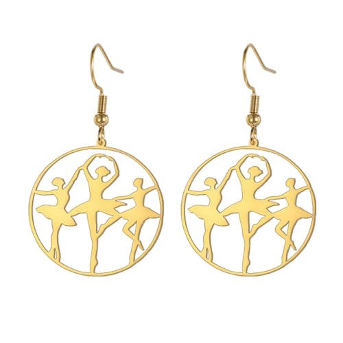 Ballerina Ohrringe Edelstahl Damen Ohrringe Anhänger Mode Sport Schmuck von fycouyee