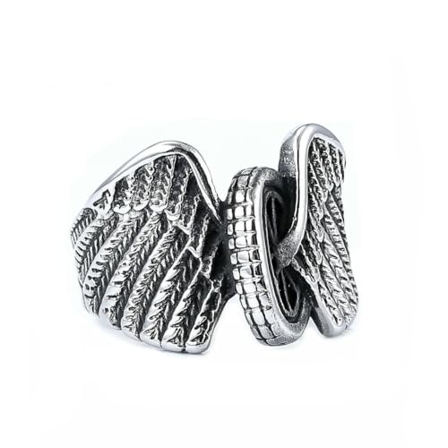 Biker Ringe Räder Flügel Formen Edelstahl Ringe für Damen und Herren von fycouyee