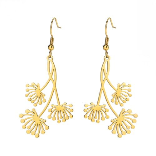 Damen Löwenzahn Tropfen Ohrringe Böhmische Mode Hochzeit Schmuck Edelstahl Ohrringe von fycouyee