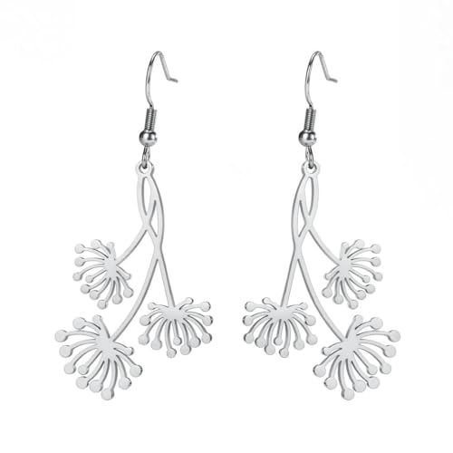 Damen Löwenzahn Tropfen Ohrringe Böhmische Mode Hochzeit Schmuck Edelstahl Ohrringe von fycouyee
