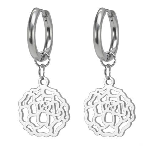 Damen durchbrochene zwölf Geburtstag Blume Anhänger Edelstahl Ohrringe Damen durchbrochene zwölf Geburtstag Blume Anhänger Edelstahl Ohrringe von fycouyee