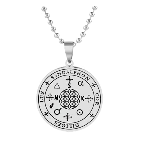 Edelstahl Erzengel Anhänger Halskette Sieben Erzengel Symbol Schlüsselanhänger Vintage Halskette Schmuck für Männer und Frauen von fycouyee