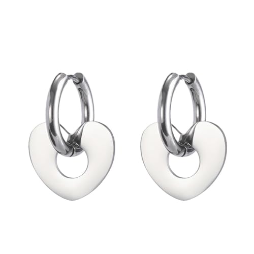 Edelstahl Mond Stern Anhänger Ohrringe Damen Gold Creolen Modeschmuck von fycouyee