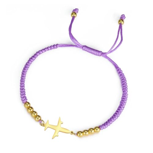 Flugzeuganhänger verstellbarer Damenschmuck Edelstahlarmband von fycouyee