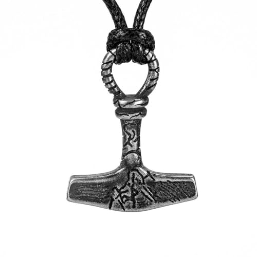 Hip hop necklace vintage viking hammer man stainless steel necklace von fycouyee