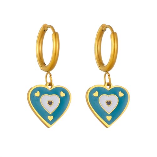 Kreative Persönlichkeit Liebe Anhänger Runde Edelstahl Ohrhänger Kreative Persönlichkeit Liebe Anhänger Runde Edelstahl Ohrhänger von fycouyee