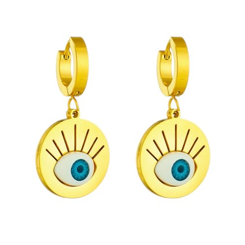 Lustige Vintage Teufelsauge Anhänger Titan Stahl Schmuck Ohrringe von fycouyee