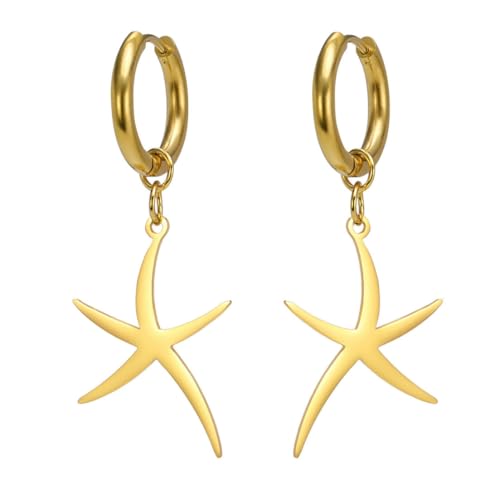 Luxus Damenschmuck Seestern Ohrringe aus Edelstahl von fycouyee
