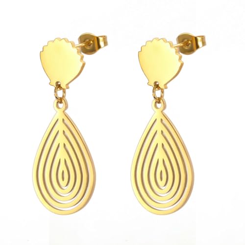 Mode Damen Schmuck Schale Edelstahl Ohrringe von fycouyee