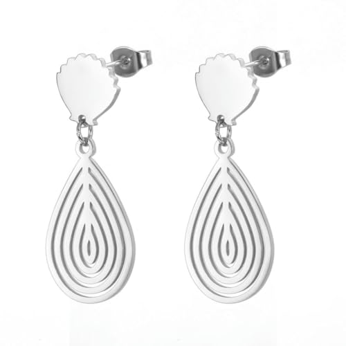 Mode Damen Schmuck Schale Edelstahl Ohrringe Mode Damen Schmuck Schale Edelstahl Ohrringe von fycouyee