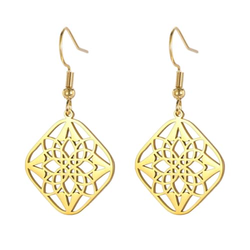 Mode Damenschmuck durchbrochen florale Ohrringe aus Edelstahl von fycouyee